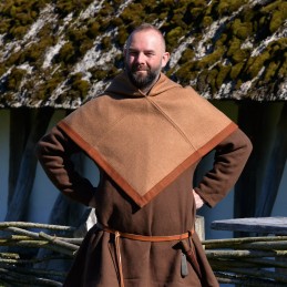 Beautiful Viking hood in beige color.