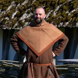 Beautiful Viking hood in beige color.