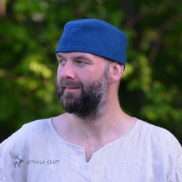 Interpretation of a Pillbox cap according to a find from Haithabu (Hedeby) dating to around 9th - 10th century.