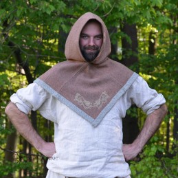 Beautiful Viking hood in light brown color.