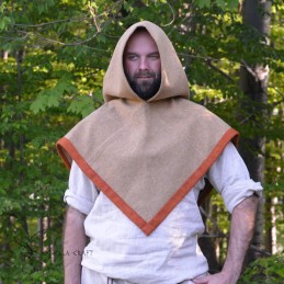 Beautiful Viking hood in camel color.