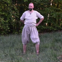 Haithabu-Hose, naturfarbenes Leinen