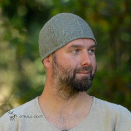 Viking Woolen hat – Green and blue herringbone