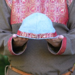 Viking Woolen hat with ancient SILK, Slavic hat, Medieval, Larp, Fantasy, Wikinger, SCA