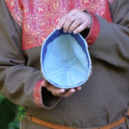 Viking Woolen hat with ancient SILK, Slavic hat, Medieval, Larp, Fantasy, Wikinger, SCA