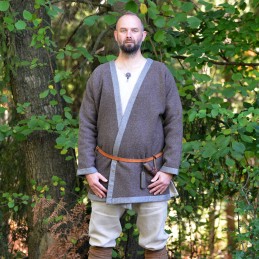 Brown coat with trim Hedeby Kaftan Klappenrock Haithabu Coat