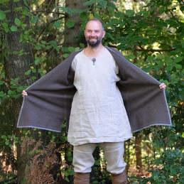 Brown coat with trim Hedeby Kaftan Klappenrock Haithabu Coat
