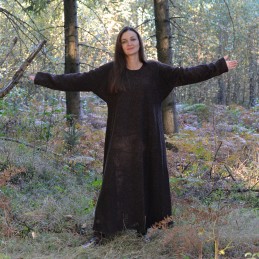 Brown woolen Viking dress - herring bone