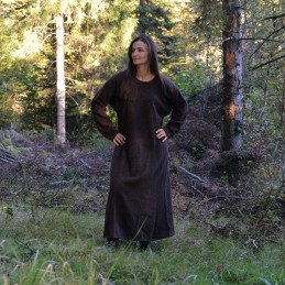 Brown woolen Viking dress - herring bone
