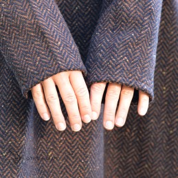 Brown woolen Viking dress - herring bone
