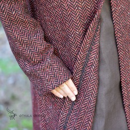 Viking lady coat in herringbone weave wool, Viking clothing, Viking, Slavic costume