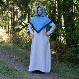 Woolen hood from Skjoldehamn - light blue - Viking Hood, Slavic clothing