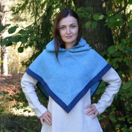 Woolen hood from Skjoldehamn - light blue - Viking Hood, Slavic clothing