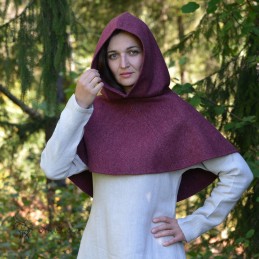 Woolen hood from Hedeby - burgundy - Viking clothing, Slavic outfit