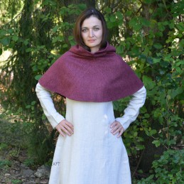 Woolen hood from Hedeby - burgundy - Viking clothing, Slavic outfit