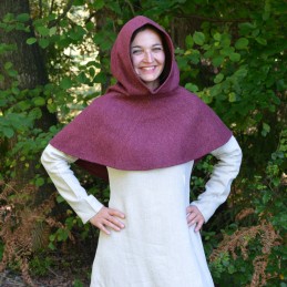 Woolen hood from Hedeby - burgundy - Viking clothing, Slavic outfit