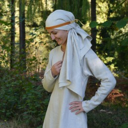 Viking age women SILK headband, forehead band - Slavic, Vikings, czółko - yellow and orange