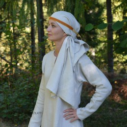 Viking age women SILK headband, forehead band - Slavic, Vikings, czółko - yellow and orange