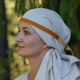 Wikinger Stirnband aus Seide – Kopfband für Frauen, gelb und orange
