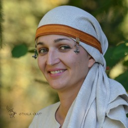 Wikinger-Seidenstirnband für Frauen – Dunkelorange