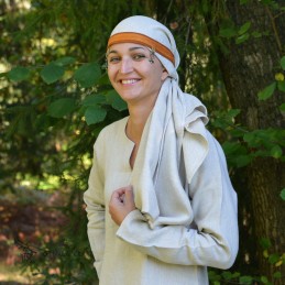 Wikinger-Seidenstirnband für Frauen – Dunkelorange