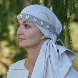 Viking age women LINEN Headband, Slavic head cover, czółko