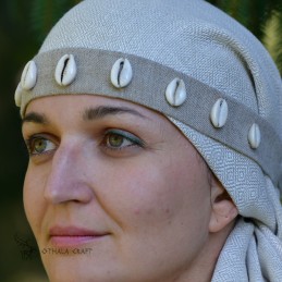 Viking age women LINEN Headband, Slavic head cover, czółko
