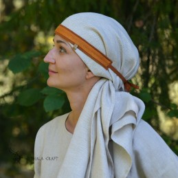 Wikinger-Seidenstirnband für Frauen – Dunkelorange