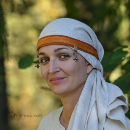 Wikinger-Seidenstirnband für Frauen – Dunkelorange