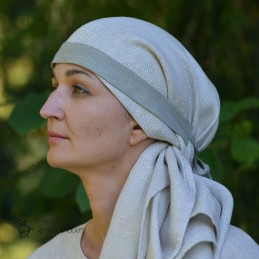 Viking age women LINEN headband, forehead band - Slavic, Vikings, czółko - natural, diamond weave