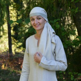Viking age women LINEN Headband, Slavic head cover, czółko