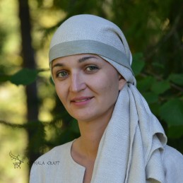 Viking age women LINEN Headband, Slavic head cover, czółko