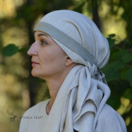 Viking age women LINEN Headband, Slavic head cover, czółko