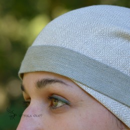 Viking age women LINEN headband, forehead band - Slavic, Vikings, czółko - natural, diamond weave