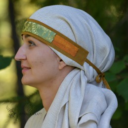 Wikinger-Seidenstirnband für Frauen – Dunkelgelb