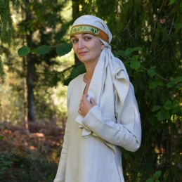 Wikinger-Seidenstirnband für Frauen – Dunkelgelb