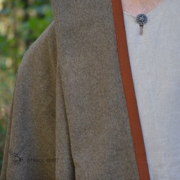 Woolen cape with hem - brick red and olive - Viking cloak, medieval cape, Vikings costumes