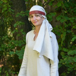 Wikinger Stirnband aus Seide – Kopfband für Frauen, rot und braun
