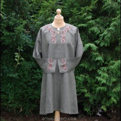 Linen tunic for Viking with embroidery