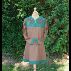 Diamond twill tunic with embroidery