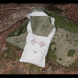 Simple linen bag with stamp printing