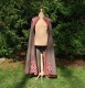 Semicircle coat with embroidery