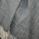 Herring bone pattern blanket - natural gray